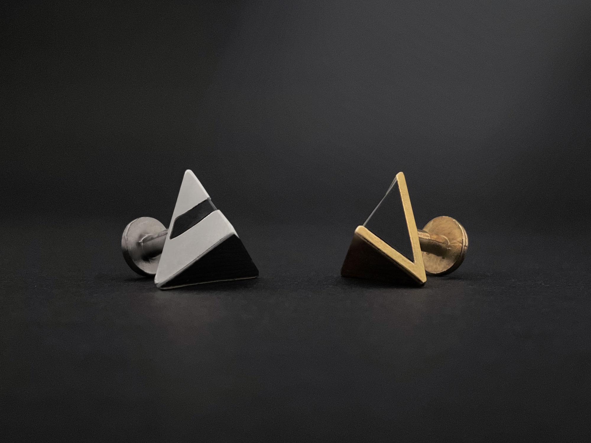 DAFT PUNK Pyramid Cufflinks - Guy Manuel and Thomas Bangalter.