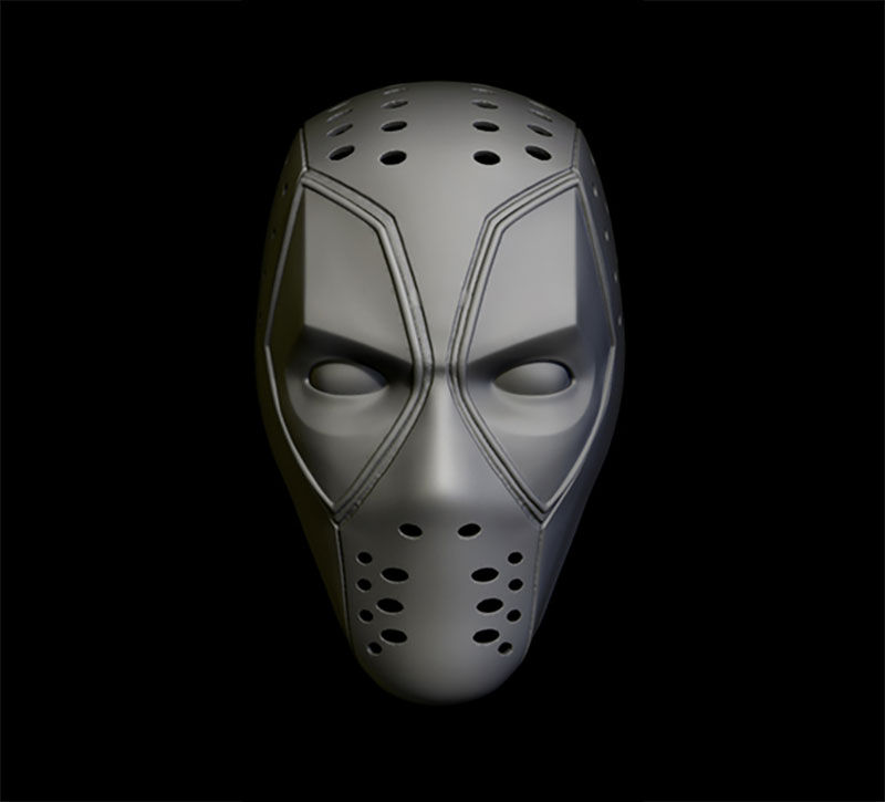 Helmet - MARVEL Deadpool - Faceshell - 3D Model STL - Ryan Reynolds.